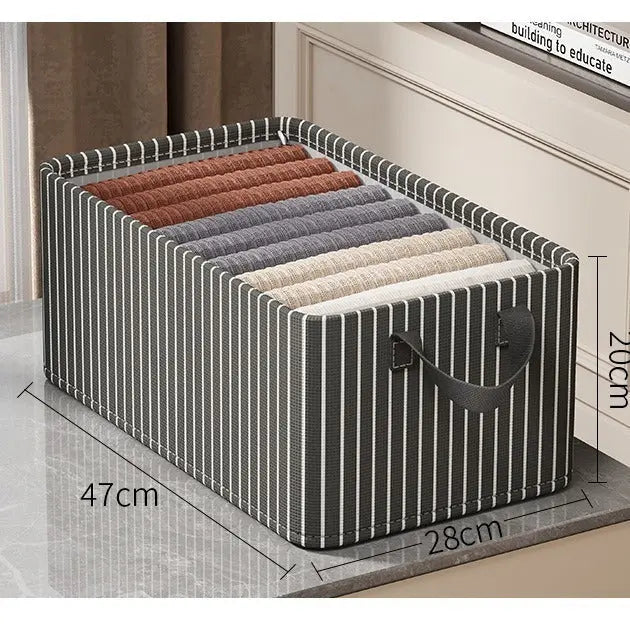 Foldable Fabric Storage Box for Home Dormitory, Clothes and Pants Wardrobe Storage Bin, Large Capacity Multifunctional Organizer GreatEagleInc