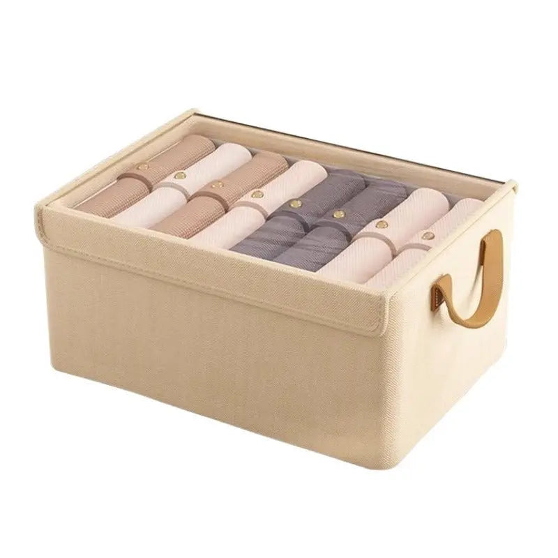Foldable Fabric Storage Box for Home Dormitory, Clothes and Pants Wardrobe Storage Bin, Large Capacity Multifunctional Organizer GreatEagleInc