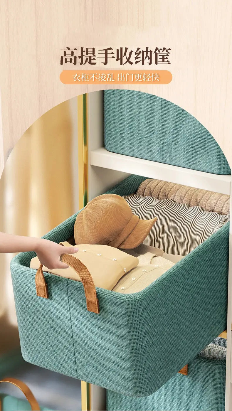 Foldable Fabric Storage Box for Home Dormitory, Clothes and Pants Wardrobe Storage Bin, Large Capacity Multifunctional Organizer GreatEagleInc