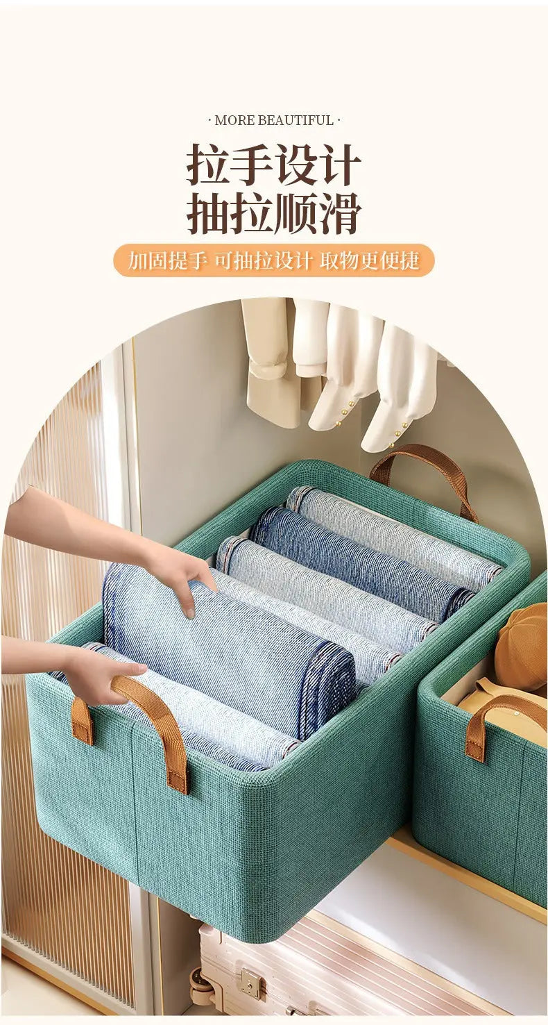 Foldable Fabric Storage Box for Home Dormitory, Clothes and Pants Wardrobe Storage Bin, Large Capacity Multifunctional Organizer GreatEagleInc