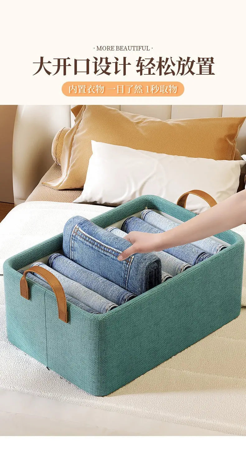 Foldable Fabric Storage Box for Home Dormitory, Clothes and Pants Wardrobe Storage Bin, Large Capacity Multifunctional Organizer GreatEagleInc