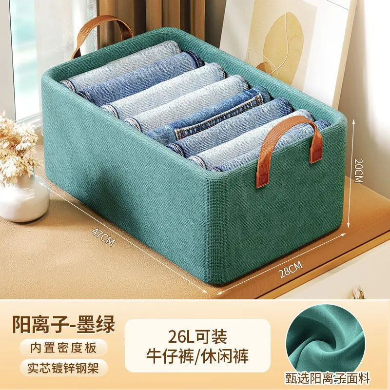 Foldable Fabric Storage Box for Home Dormitory, Clothes and Pants Wardrobe Storage Bin, Large Capacity Multifunctional Organizer GreatEagleInc