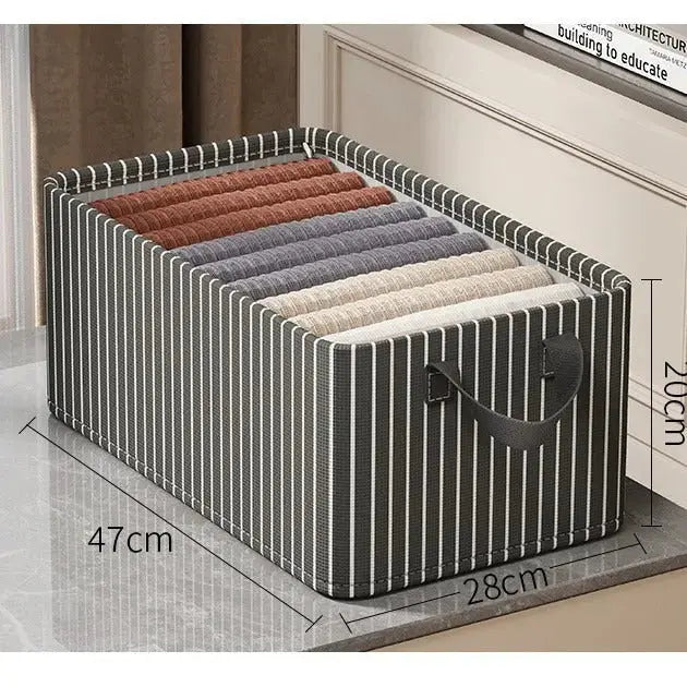 Foldable Fabric Storage Box for Home Dormitory, Clothes and Pants Wardrobe Storage Bin, Large Capacity Multifunctional Organizer GreatEagleInc