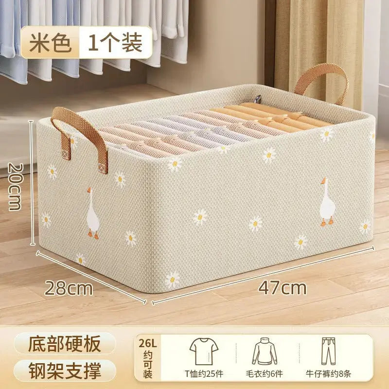 Foldable Fabric Storage Box for Home Dormitory, Clothes and Pants Wardrobe Storage Bin, Large Capacity Multifunctional Organizer GreatEagleInc