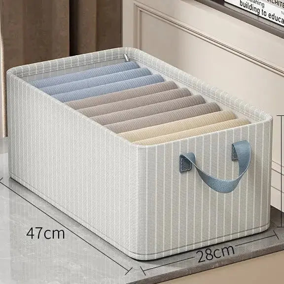 Foldable Fabric Storage Box for Home Dormitory, Clothes and Pants Wardrobe Storage Bin, Large Capacity Multifunctional Organizer GreatEagleInc