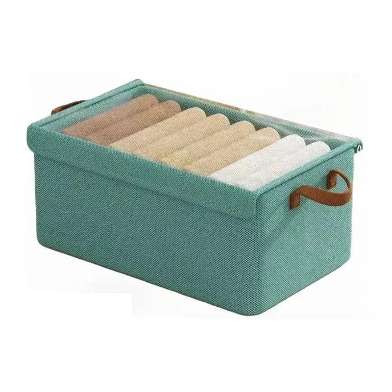 Foldable Fabric Storage Box for Home Dormitory, Clothes and Pants Wardrobe Storage Bin, Large Capacity Multifunctional Organizer GreatEagleInc
