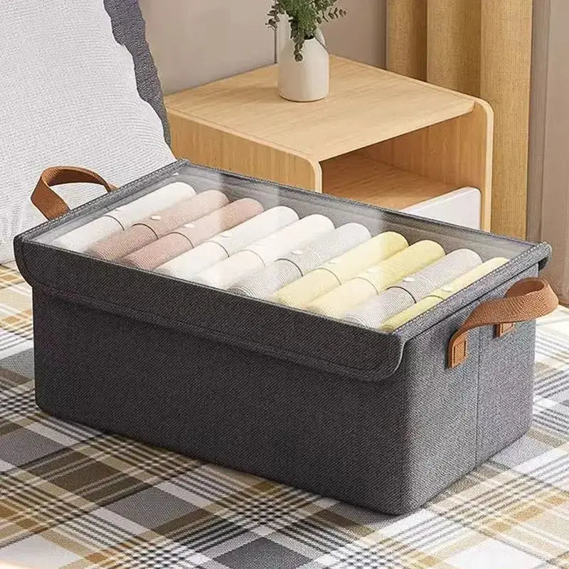 Foldable Fabric Storage Box for Home Dormitory, Clothes and Pants Wardrobe Storage Bin, Large Capacity Multifunctional Organizer GreatEagleInc