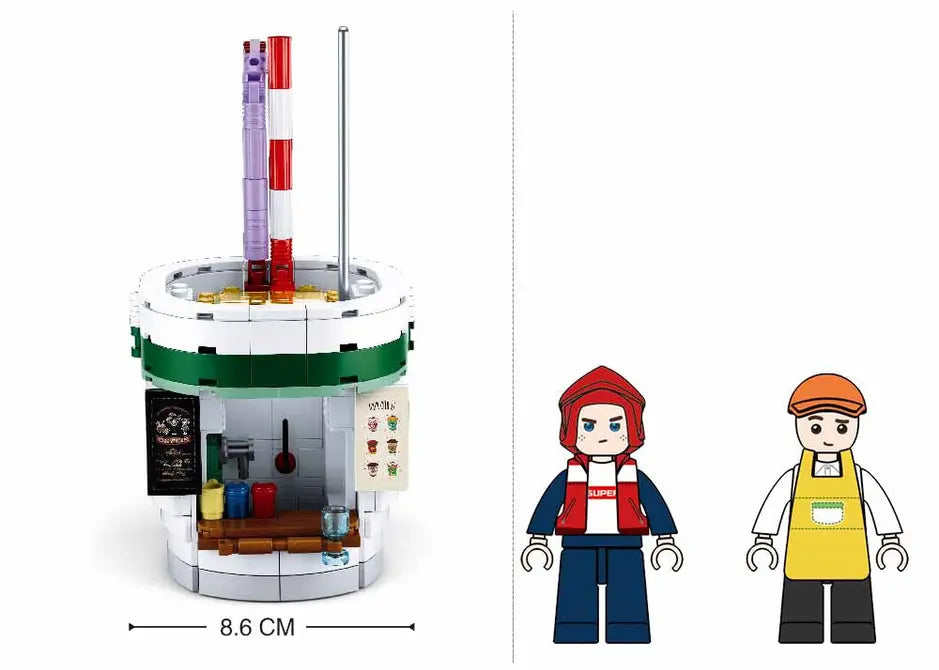 Food Court Beverage House Building Brick Kit (283 Pcs) Texas Toy Distribution