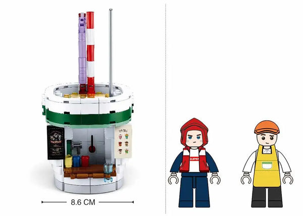 Food Court Beverage House Building Brick Kit (283 Pcs) Texas Toy Distribution