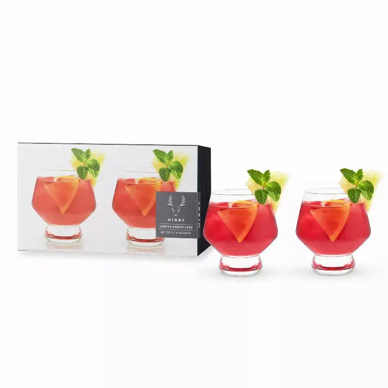 Footed Crystal Punch Cups By Viski True Brands