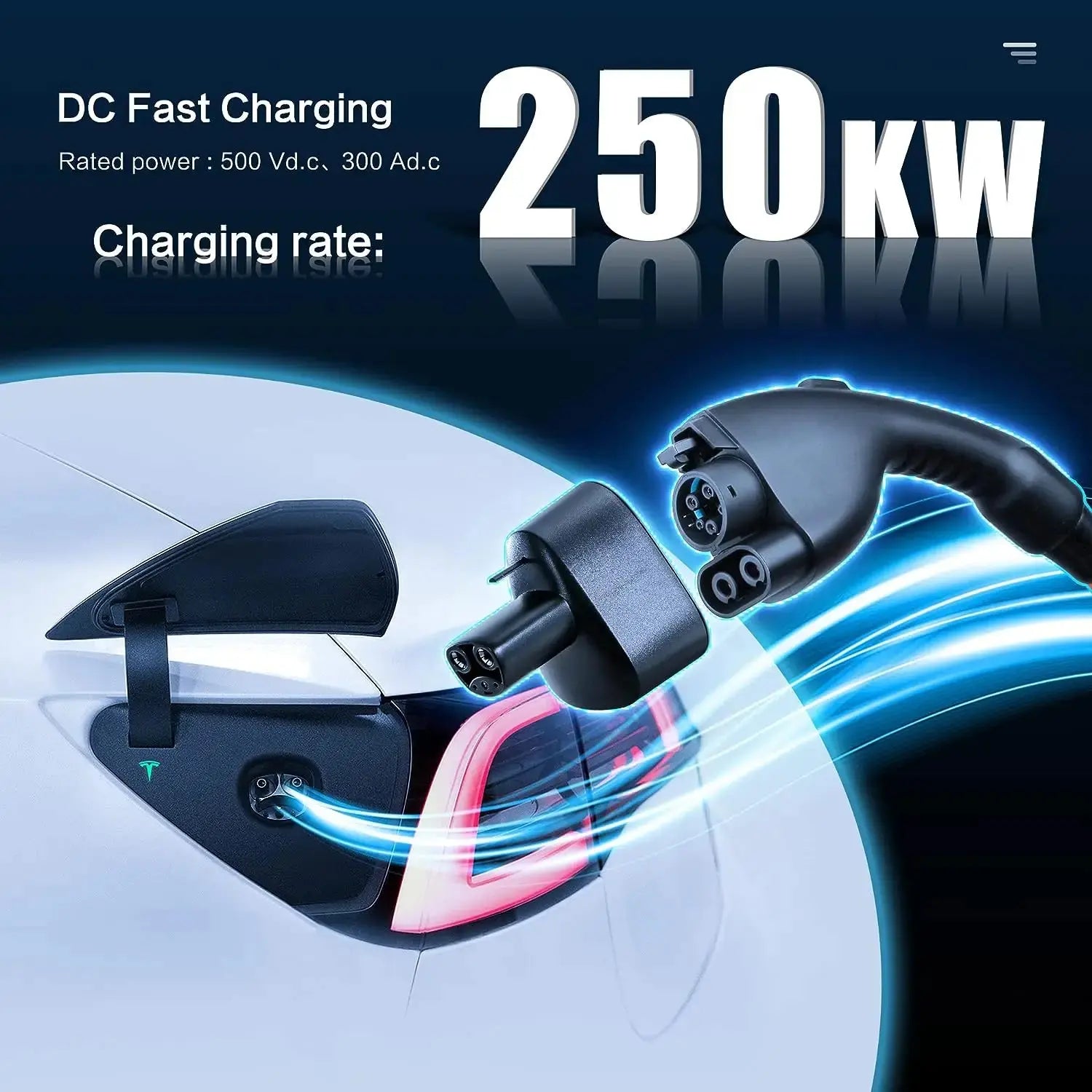 For Tesla American Standard DC Fast Charging Converter Tesla Converter CCS1 Converter CCS1 to Tesla charging head adapter GreatEagleInc