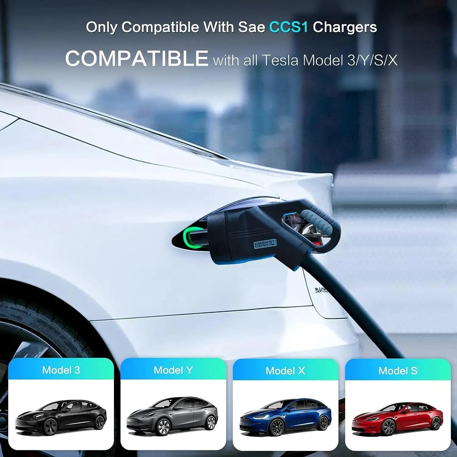For Tesla American Standard DC Fast Charging Converter Tesla Converter CCS1 Converter CCS1 to Tesla charging head adapter GreatEagleInc