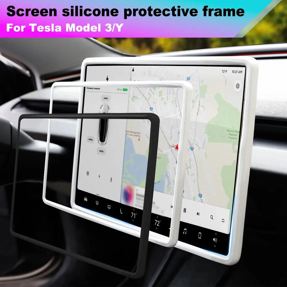For Tesla Highland Screen Protector Silicone Frame Display Edge Body Cover Central Control Accessories For Tesla Model 3 Y GreatEagleInc