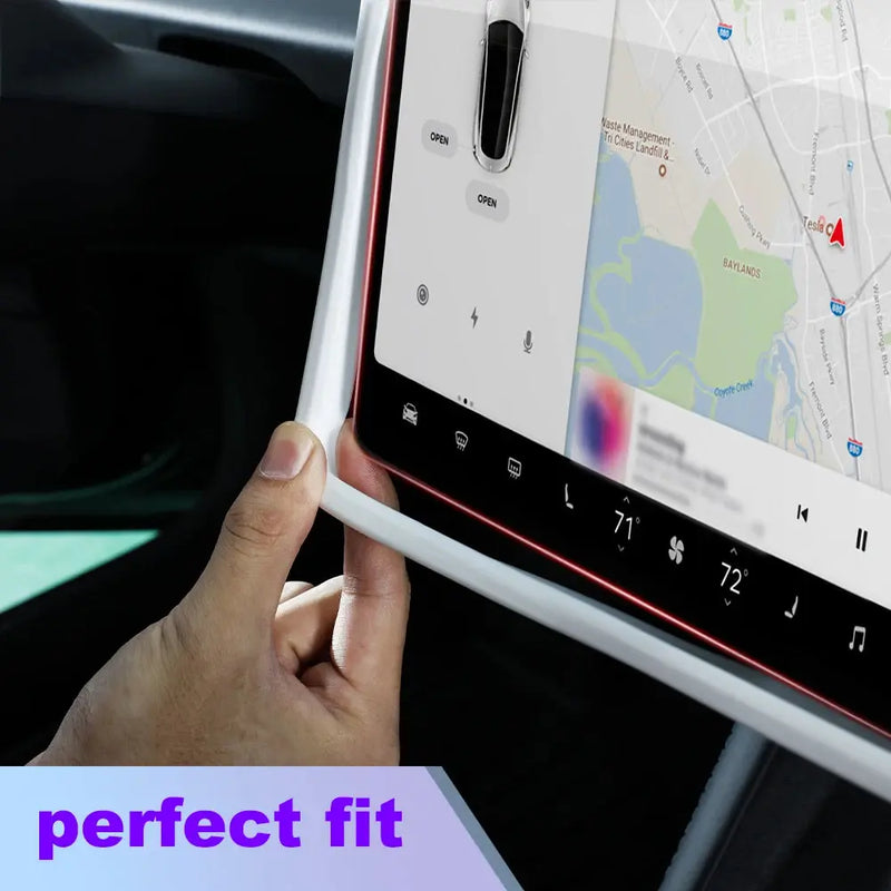 For Tesla Highland Screen Protector Silicone Frame Display Edge Body Cover Central Control Accessories For Tesla Model 3 Y GreatEagleInc