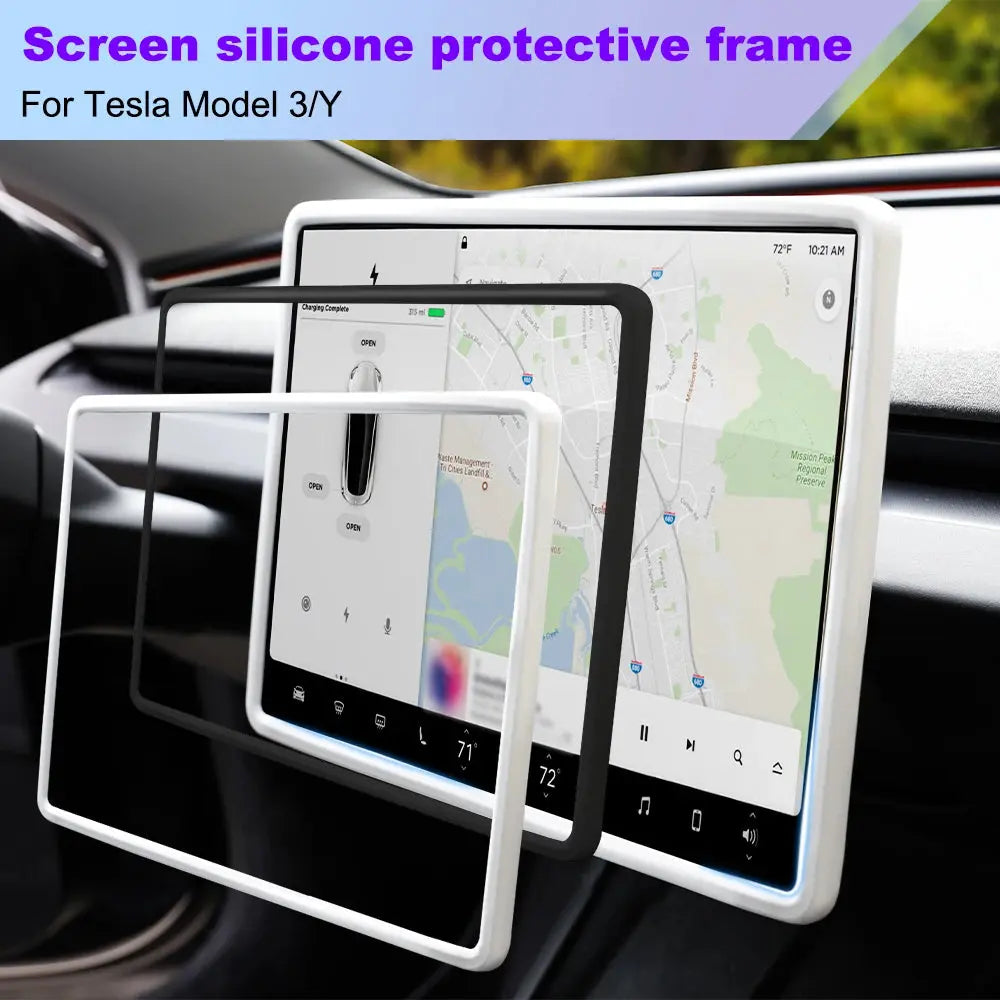 For Tesla Highland Screen Protector Silicone Frame Display Edge Body Cover Central Control Accessories For Tesla Model 3 Y GreatEagleInc