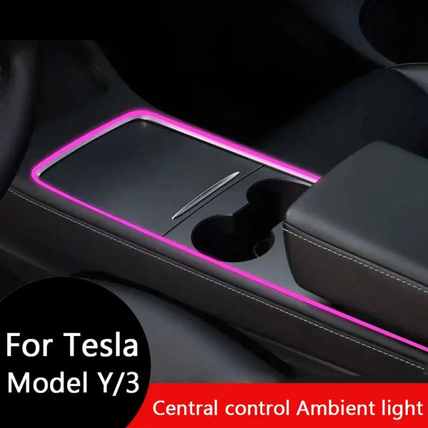 For Tesla Model Y/3 2021-2023 Center Console Dashboard Ambient Lights LED Strips Neon Lighting Center Tesla Accessories GreatEagleInc