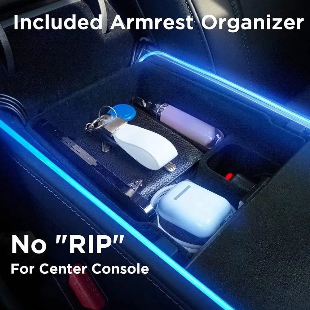 For Tesla Model Y/3 2021-2023 Center Console Dashboard Ambient Lights LED Strips Neon Lighting Center Tesla Accessories GreatEagleInc