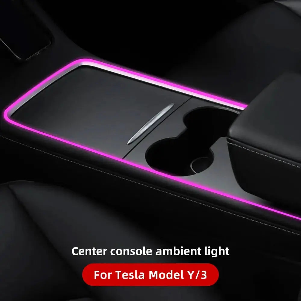 For Tesla Model Y/3 2021-2023 Center Console Dashboard Ambient Lights LED Strips Neon Lighting Center Tesla Accessories GreatEagleInc