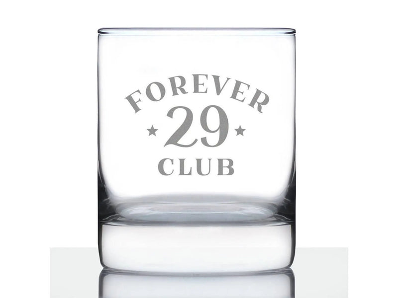 Forever 29 Whiskey Rocks Glass - 30th Birthday Gifts Bevvee