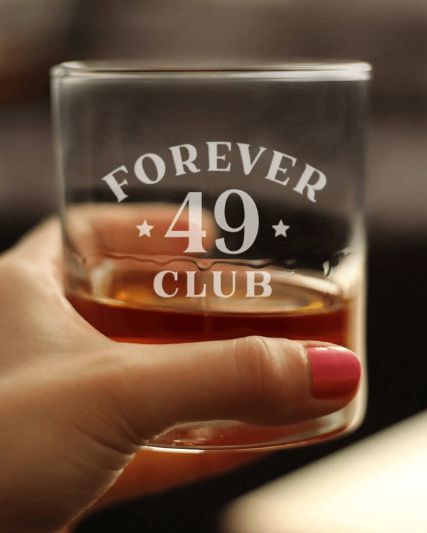 Forever 49 Whiskey Rocks Glass - 50th Birthday Gifts Bevvee