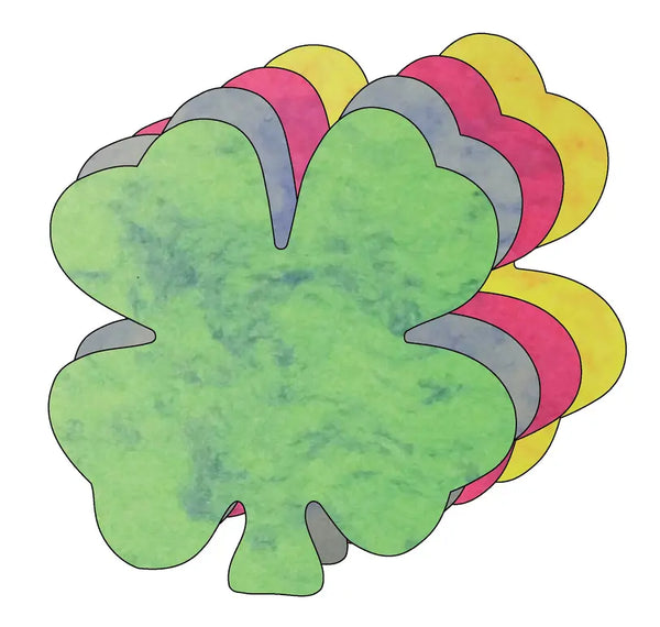 Four Leaf Clover Marble Assorted Color Creative Cut-Outs Creative Shapes