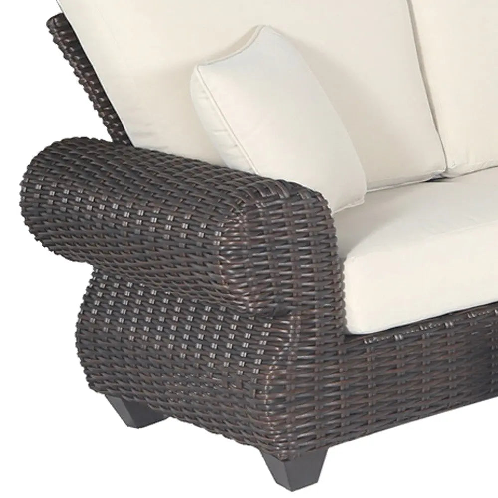 Four Piece Brown and White Wicker Sectional Seating Group Homeroots Outdoor