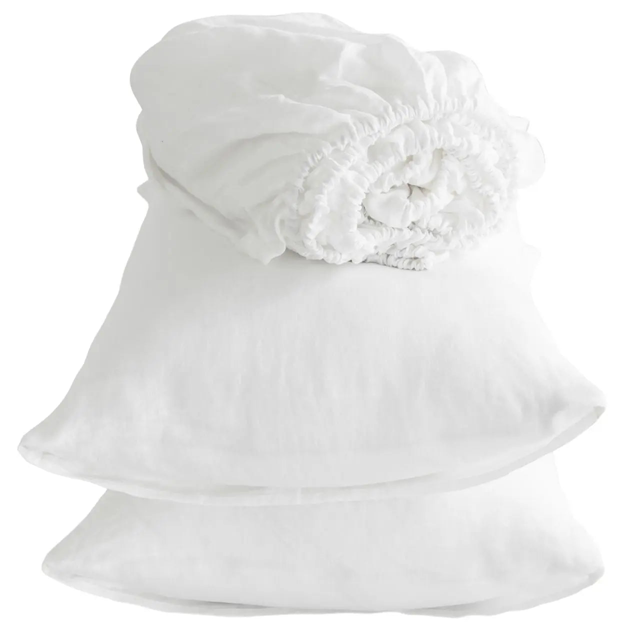 Four Piece Ivory Linen Sheet Set Homeroots Bed & Bath