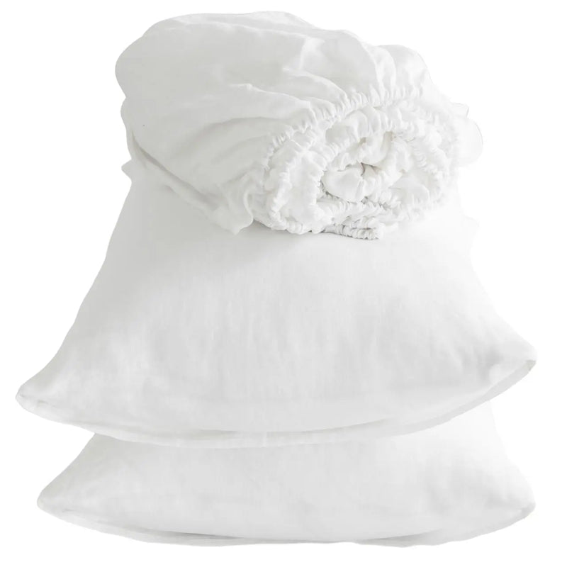 Four Piece Ivory Linen Sheet Set Homeroots Bed & Bath