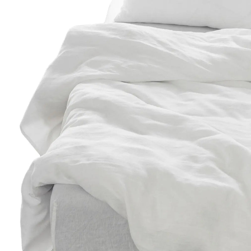 Four Piece Ivory Linen Sheet Set Homeroots Bed & Bath