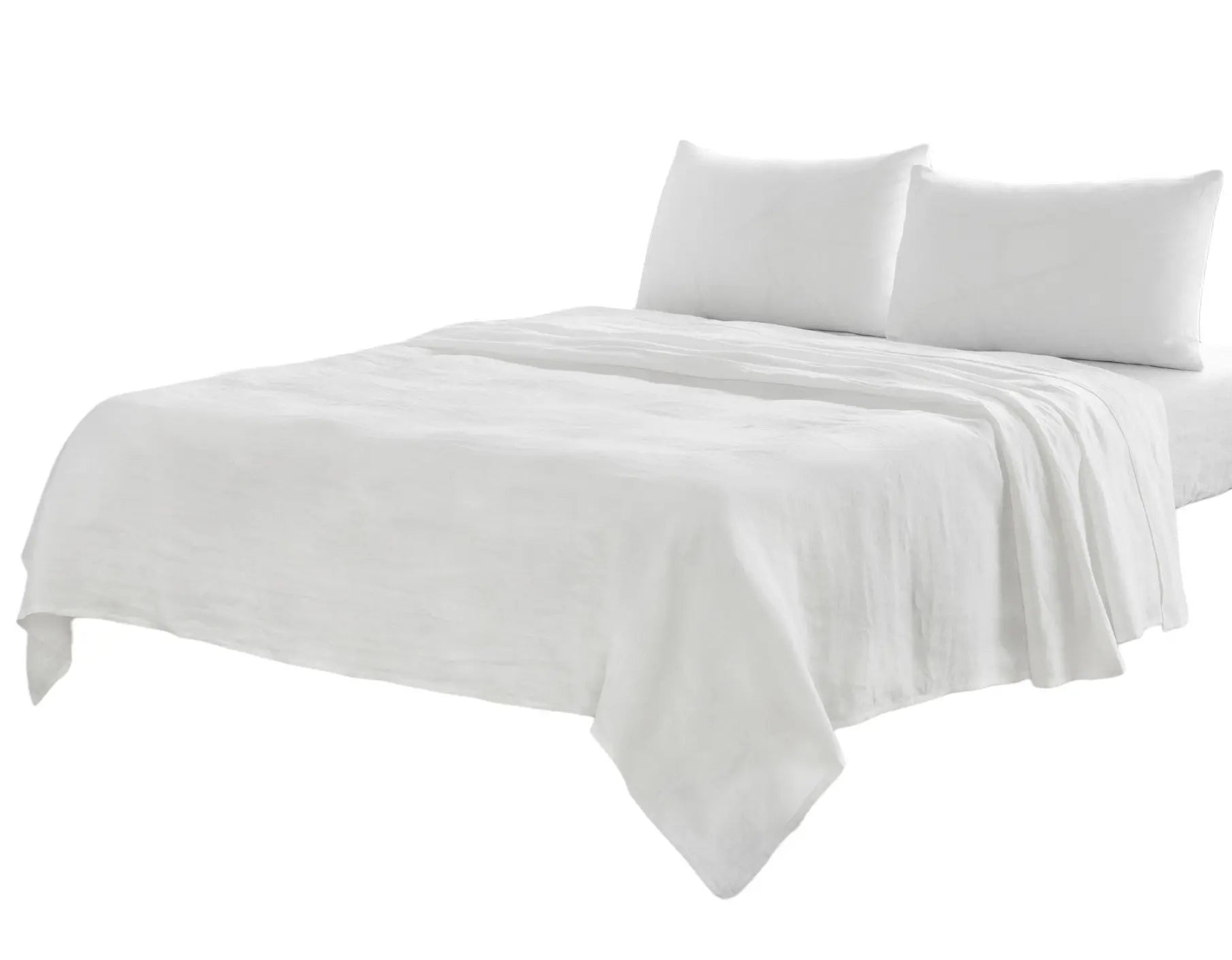 Four Piece Ivory Linen Sheet Set Homeroots Bed & Bath