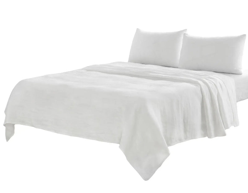 Four Piece Ivory Linen Sheet Set Homeroots Bed & Bath