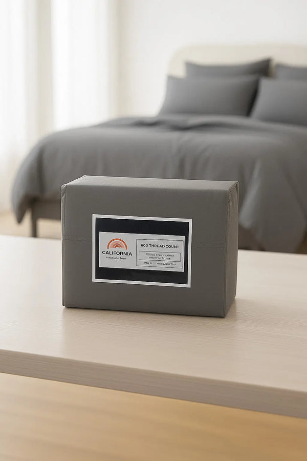 Four Piece Light Gray Cotton Queen Sheet Set Homeroots Bed & Bath