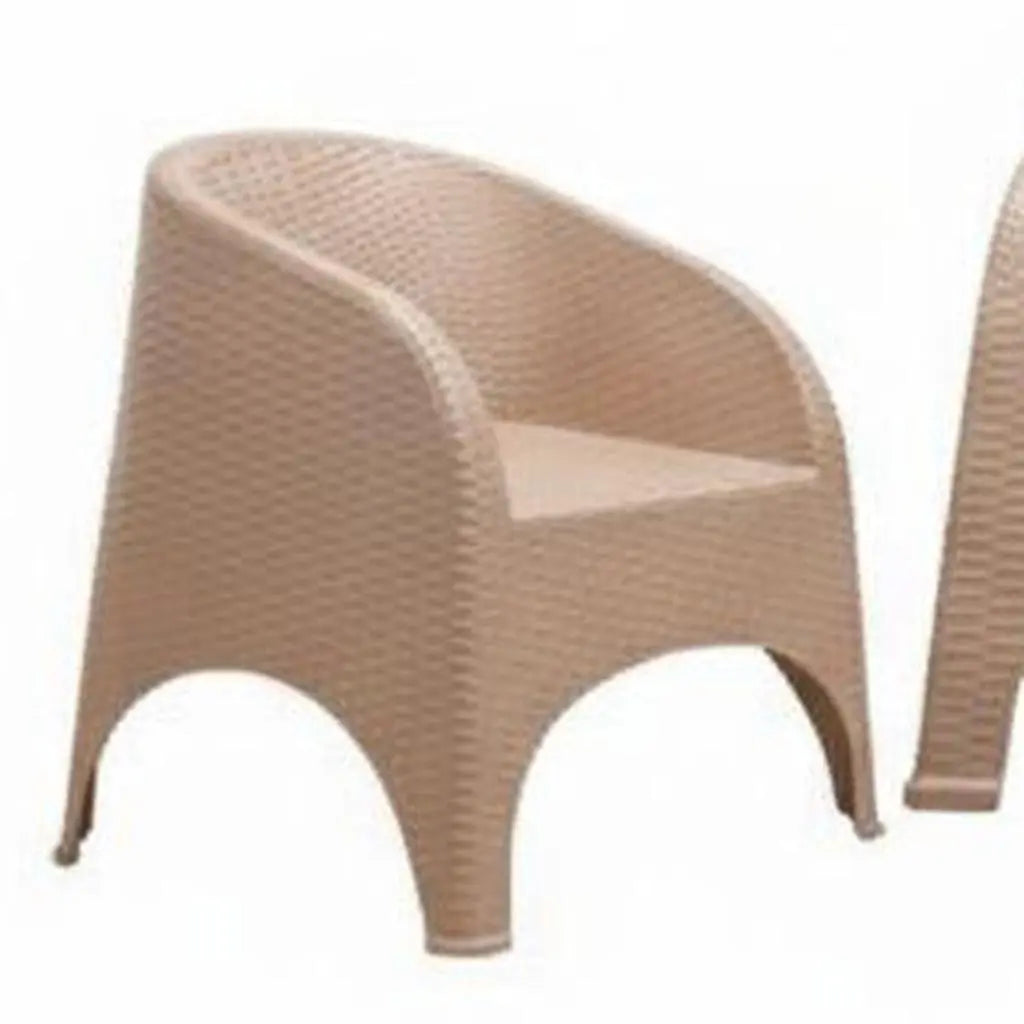 Four Piece Taupe Plastic Outdoor Patio Set With Table Homeroots Outdoor