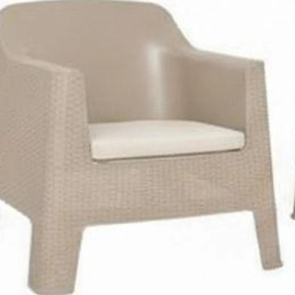Four Piece Taupe and Beige Plastic Upholstered Cushions Outdoor Patio Set With Table Homeroots Outdoor