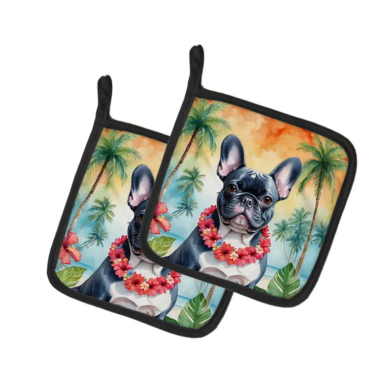 Fox Terrier Luau Pair of Pot Holders Caroline's Treasures