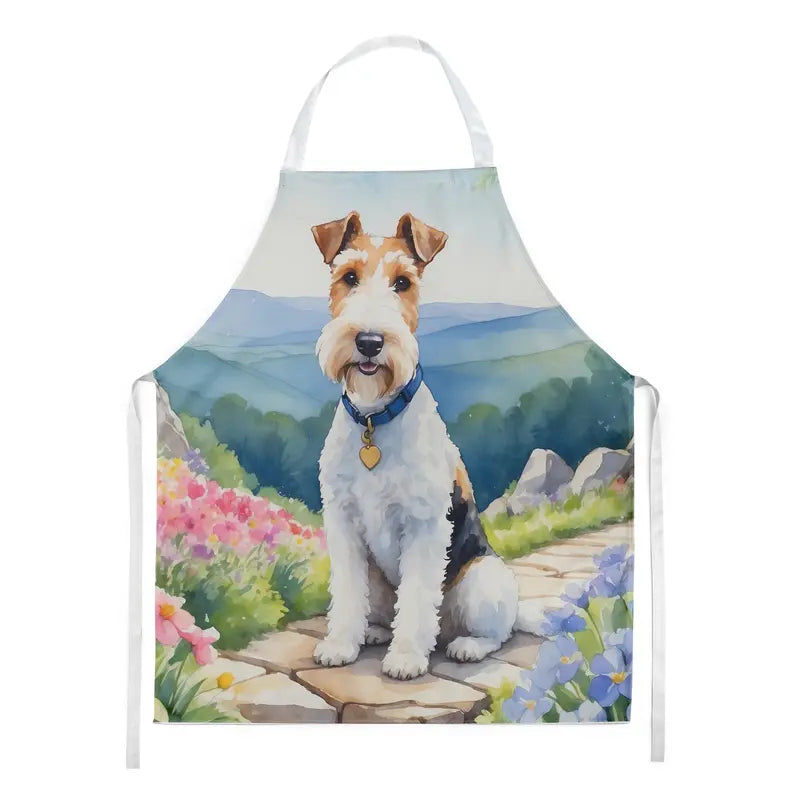 Fox Terrier Spring Path Apron Caroline's Treasures