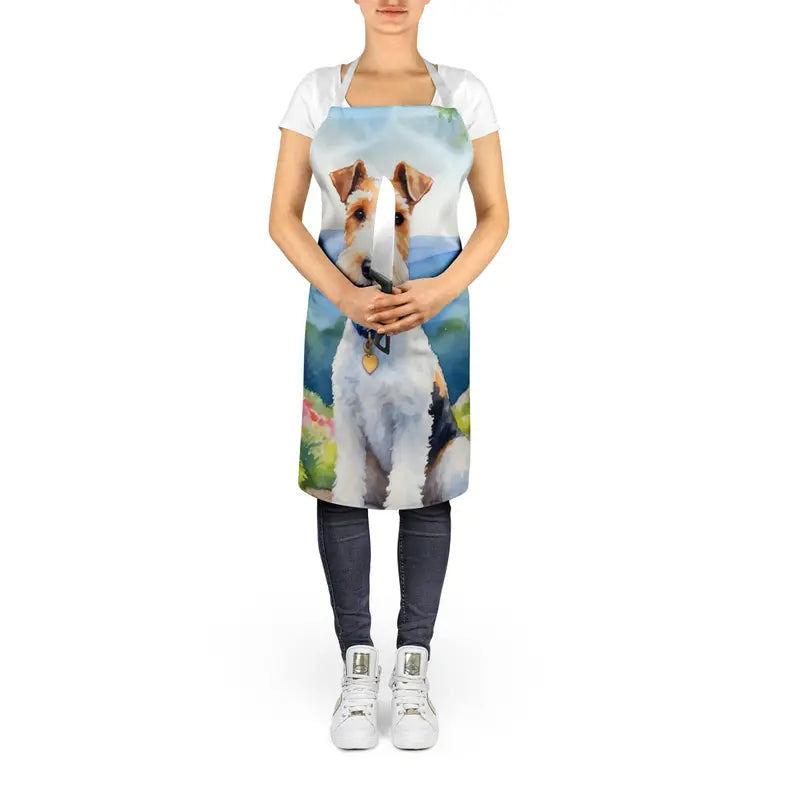 Fox Terrier Spring Path Apron Caroline's Treasures