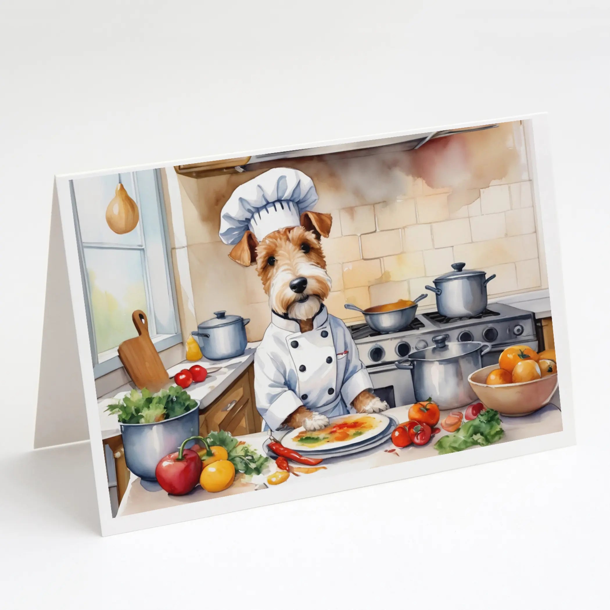 Fox Terrier The Chef Greeting Cards Pack of 8 Caroline's Treasures