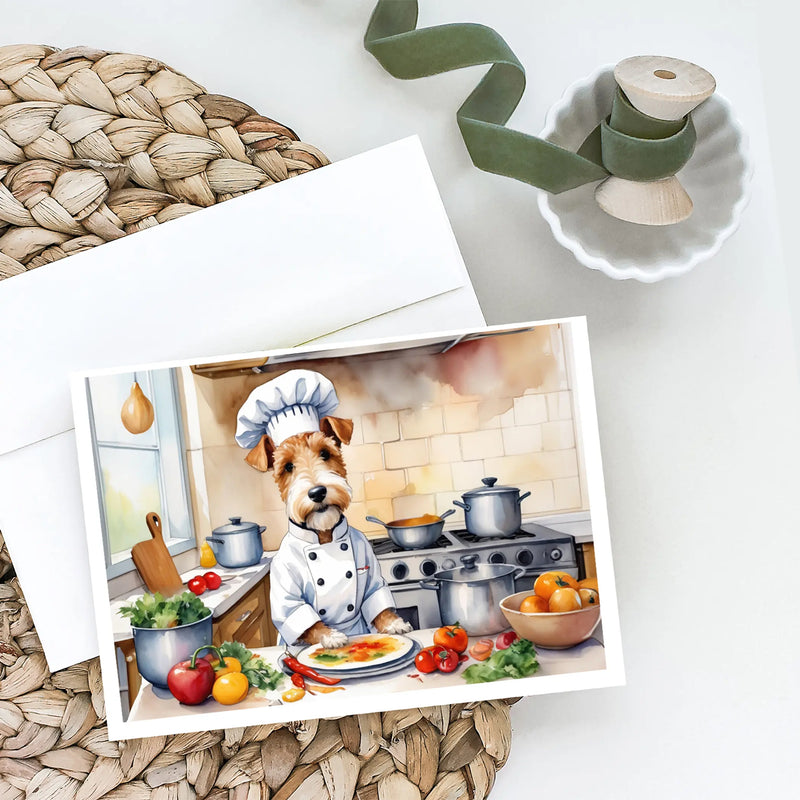 Fox Terrier The Chef Greeting Cards Pack of 8 Caroline's Treasures