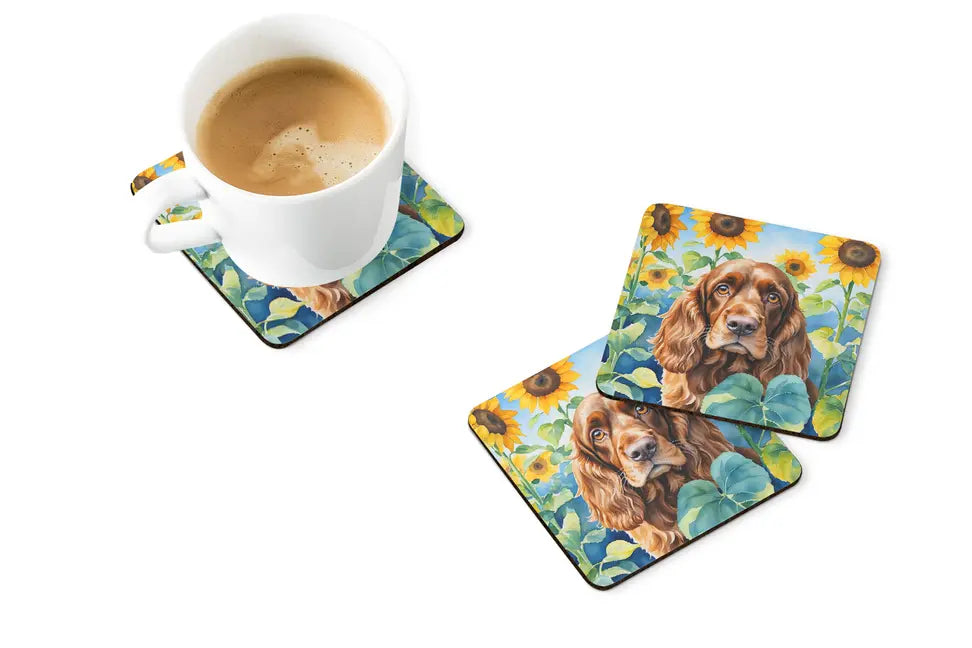 Fox Terrier in Sunflowers Pair of Pot Holders Caroline's Treasures