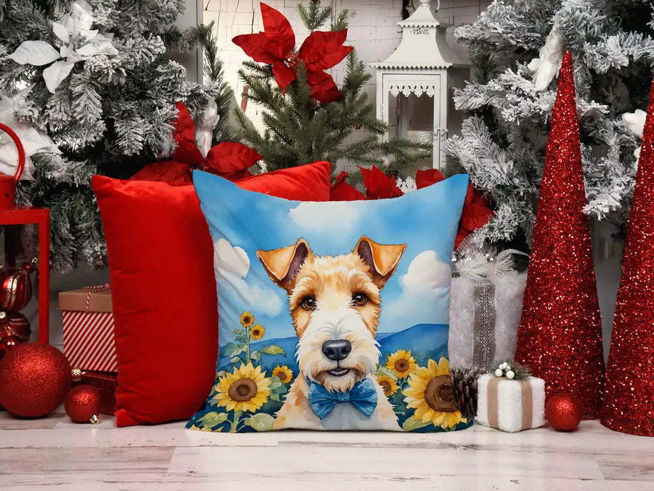 Fox Terrier in Sunflowers Pair of Pot Holders Caroline's Treasures