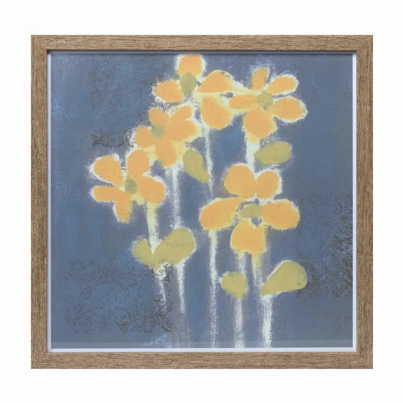 Framed Floral Print 14.5"SQ MDF/Plastic/Paper Melrose Intl.