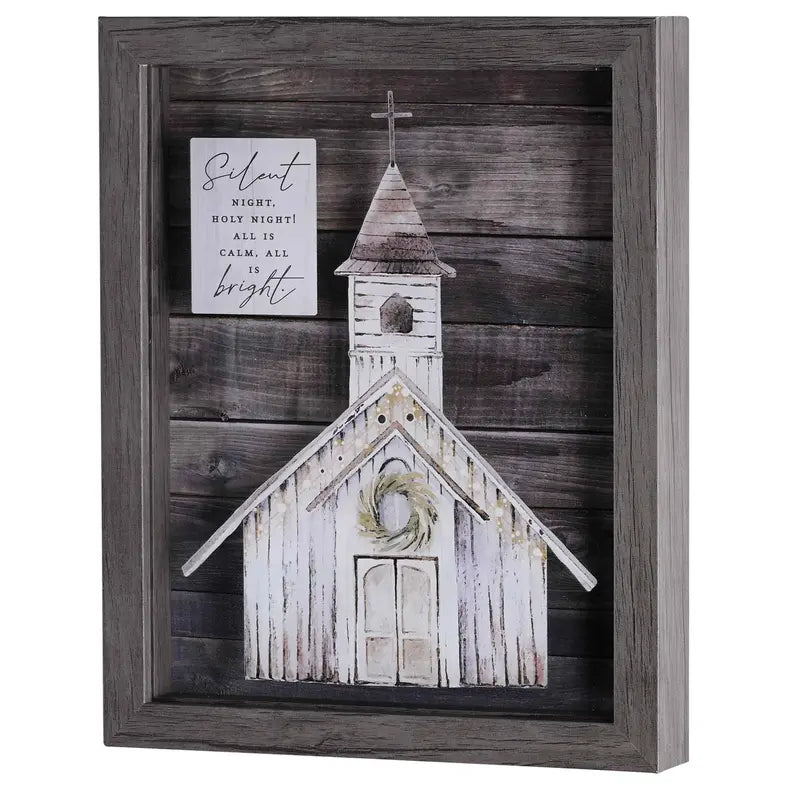 Framed Wall Art Church Silent Night 8x10 Dicksons Inc