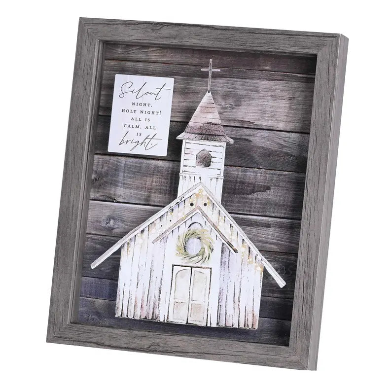 Framed Wall Art Church Silent Night 8x10 Dicksons Inc