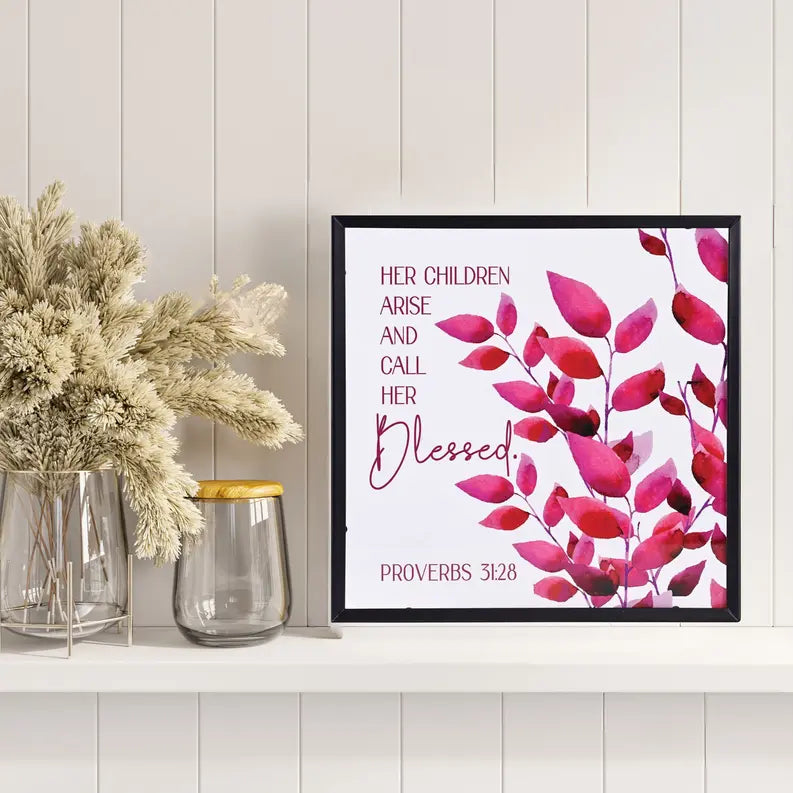 Framed Wall Art Her Children Arise 10In Dicksons Inc