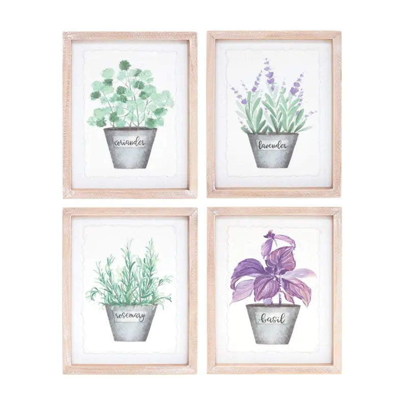 Framed Watercolor Herb Print Melrose International