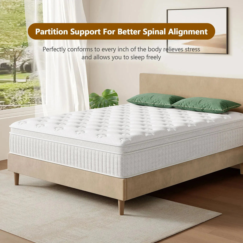 Free Shipping Wholesale Blended Pocket Springs & Memory Foam Breathable Quiet Mattresses with Lumbar Support GreatEagleInc