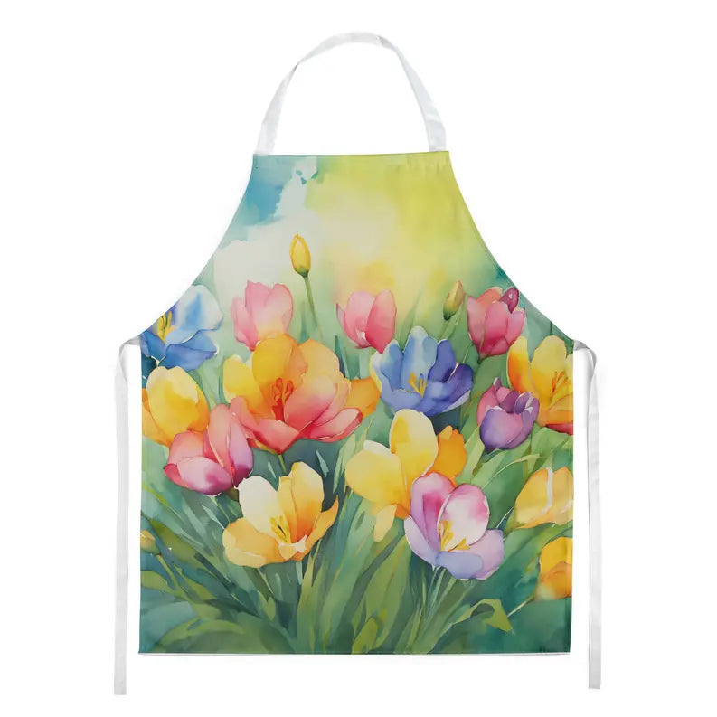 Freesias in Watercolor Apron Caroline's Treasures