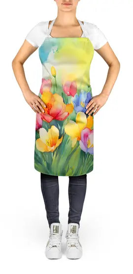 Freesias in Watercolor Apron Caroline's Treasures