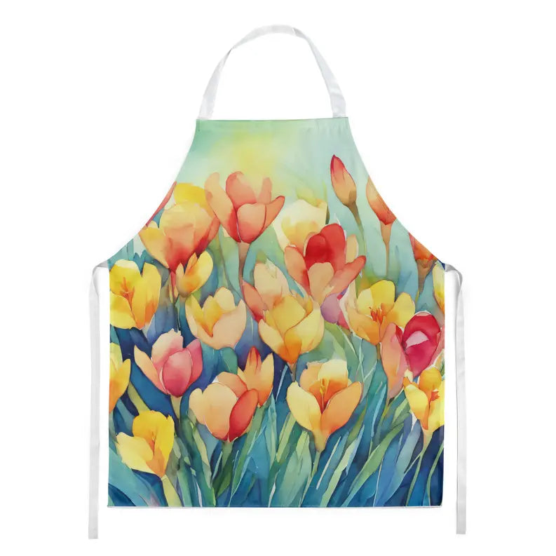 Freesias in Watercolor Apron Caroline's Treasures